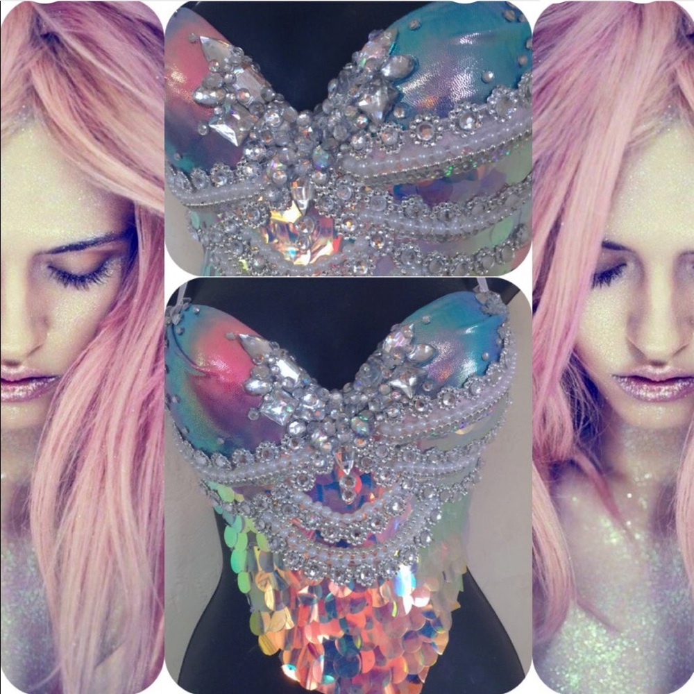 Mermaid Rave Bra top - Picture 2 of 6